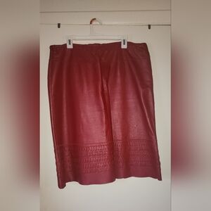 Red Leather Skirt, size 16